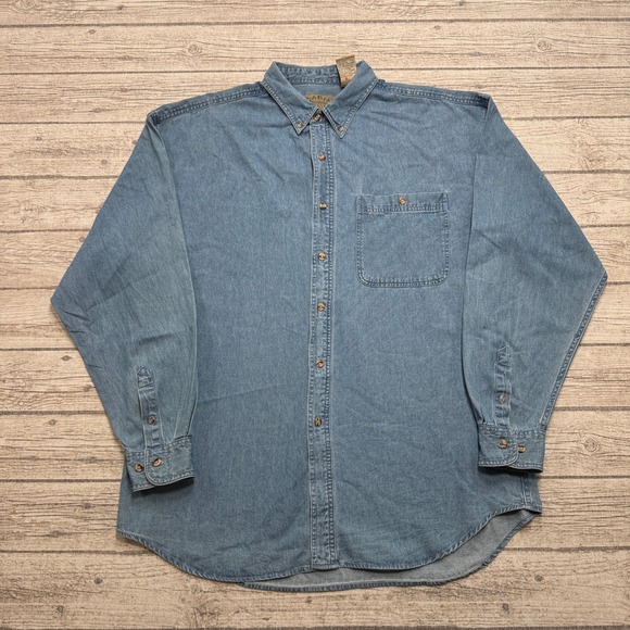 Cabin Essentials Other - Vintage Cabin Essentials Shirt Men's L Blue Long Sleeve Button Down Workwear